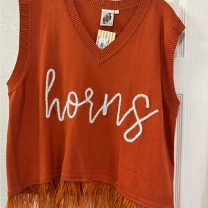 Queen of Sparkles Longhorn Sleeveless Top with 'Horns' Embroidery